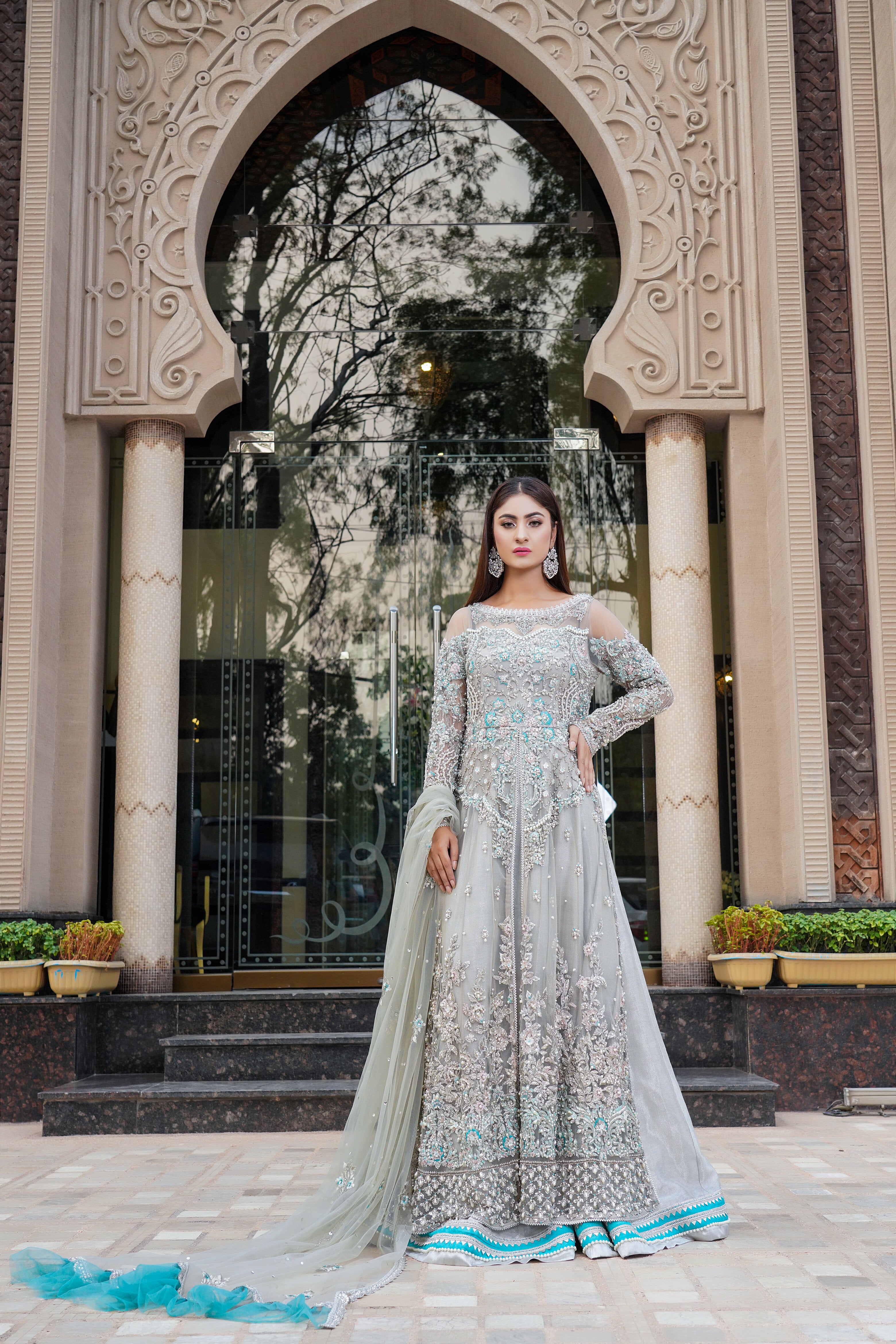 Grey pakistani outlet wedding dresses