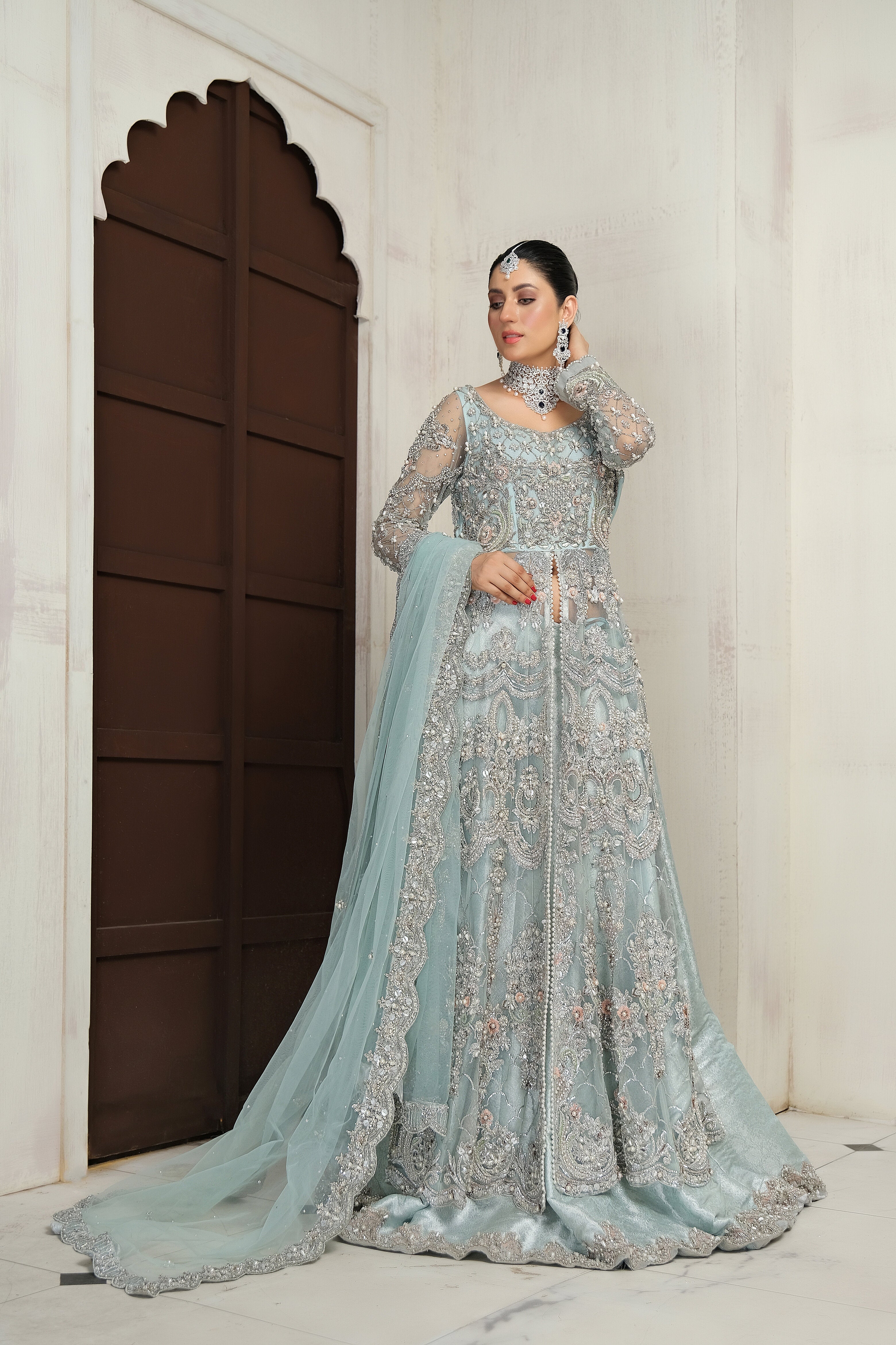 Pakistani bridal dress 2020 with multi embroidered work – Nameera by Farooq